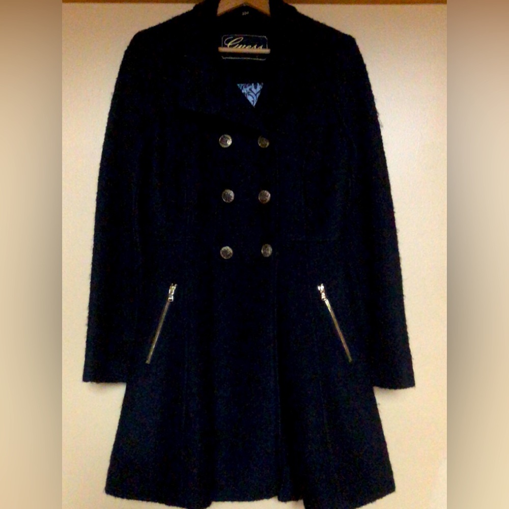 ? Guess🔻Trendy Double Breasted Wool Blend Peacoat Car Coat